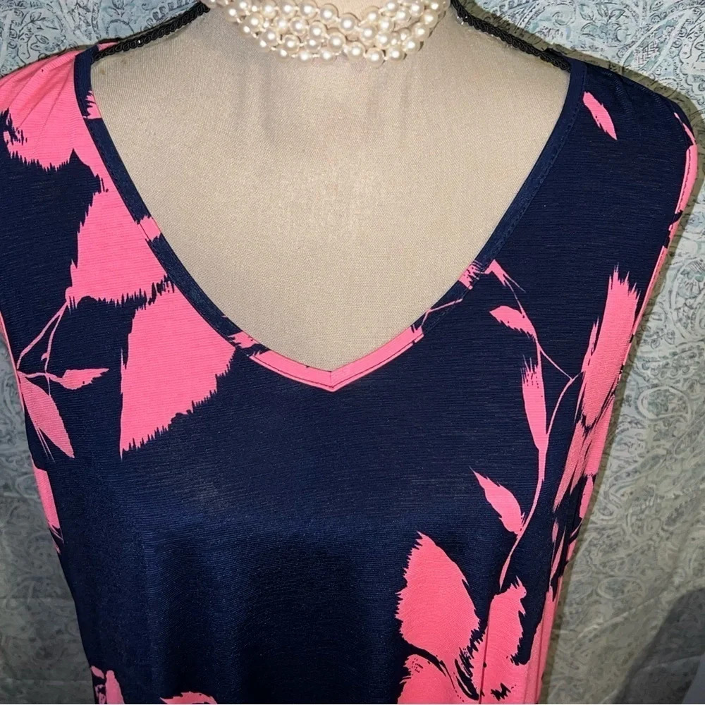 2XL tank dress navy blue and hot pink - Picture 2 of 5